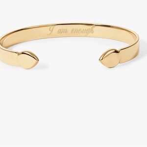 Gold Inspirational Cuff Bracelet “I am enough”